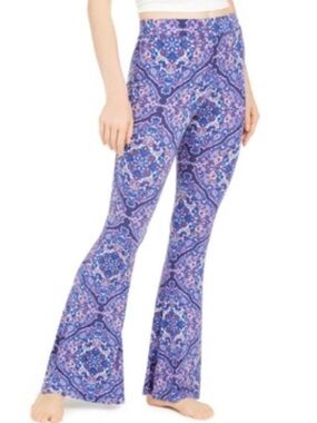 VERA BRADLEY Purple Floral Bootcut Paisley  Print Flared Pajama Pants S